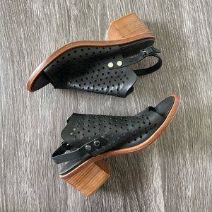 Rag & Bone | Wyatt Perforated Leather City Sandal, Black | Size 8.5